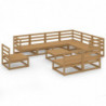 10-tlg. Garten-Lounge-Set Honigbraun Massivholz Kiefer