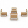 4-tlg. Garten-Lounge-Set Honigbraun Massivholz Kiefer