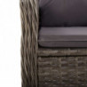 3-tlg. Garten-Bistro-Set Poly Rattan Grau