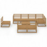 9-tlg. Garten-Lounge-Set Honigbraun Massivholz Kiefer