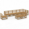 9-tlg. Garten-Lounge-Set Honigbraun Massivholz Kiefer