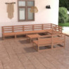 9-tlg. Garten-Lounge-Set Honigbraun Massivholz Kiefer