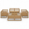 9-tlg. Garten-Lounge-Set Honigbraun Massivholz Kiefer