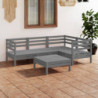 5-tlg. Garten-Lounge-Set Ihmel Massivholz Kiefer Grau