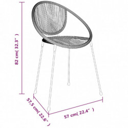 5-tlg. Garten-Essgruppe Schwarz PVC Rattan