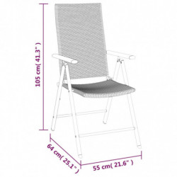 5-tlg. Garten-Essgruppe Schwarz Poly Rattan