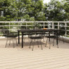 7-tlg. Garten-Essgruppe Schwarz Poly Rattan