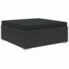 6-tlg. Garten-Lounge-Set mit Kissen Poly Rattan Schwarz