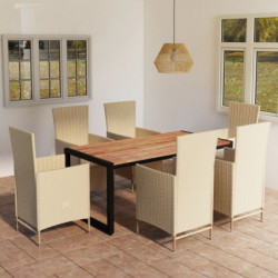 7-tlg. Garten-Essgruppe Beige