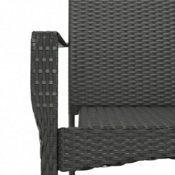 5-tlg. Garten-Lounge-Set mit Kissen Schwarz Poly Rattan