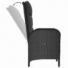 7-tlg. Garten-Lounge-Set mit Kissen Schwarz Poly Rattan