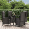 5-tlg. Garten-Lounge-Set mit Kissen Schwarz Poly Rattan