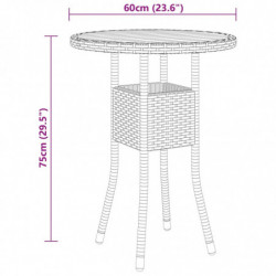 3-tlg. Garten-Essgruppe Poly Rattan Grau