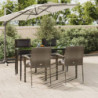 5-tlg. Garten-Lounge-Set mit Kissen Schwarz Grau Poly Rattan