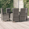 7-tlg. Garten-Lounge-Set mit Kissen Schwarz Grau Poly Rattan