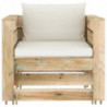 2-tlg. Garten-Lounge-Set mit Kissen Grün Imprägniertes Holz