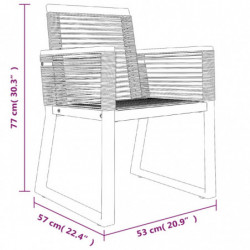 5-tlg. Garten-Essgruppe Schwarz PVC Rattan