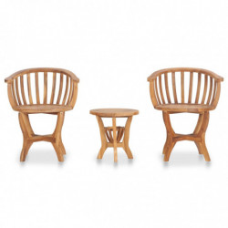 3-tlg. Garten-Bistro-Set Bryndis Teak Massivholz