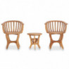 3-tlg. Garten-Bistro-Set Bryndis Teak Massivholz