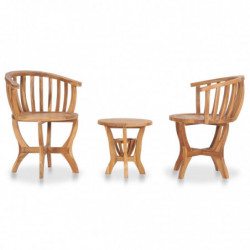 3-tlg. Garten-Bistro-Set Bryndis Teak Massivholz