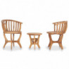 3-tlg. Garten-Bistro-Set Bryndis Teak Massivholz