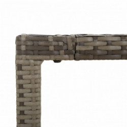 Gartentisch mit Holzplatte Grau 150x90x75 cm Poly Rattan