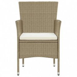 Garten-Essstühle 4 Stk. Poly Rattan Beige