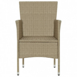 Garten-Essstühle 4 Stk. Poly Rattan Beige