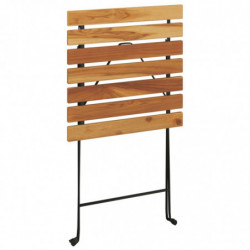 Bistrotisch Klappbar 55x54x71 cm Massivholz Teak und Stahl