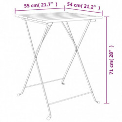 Bistrotisch Klappbar 55x54x71 cm Massivholz Teak und Stahl