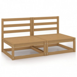 2-Sitzer-Gartensofa Honigbraun Massivholz Kiefer