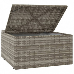 3-tlg. Garten-Lounge-Set mit Kissen Grau Poly Rattan