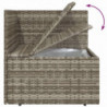 3-tlg. Garten-Lounge-Set mit Kissen Grau Poly Rattan