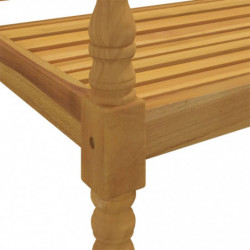 Batavia-Bank mit Kissen Blattmuster 150 cm Massivholz Teak