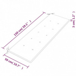 Batavia-Bank mit Kissen Blattmuster 150 cm Massivholz Teak