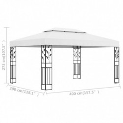 Pavillon Waida mit Doppeldach 3x4 m Weiß