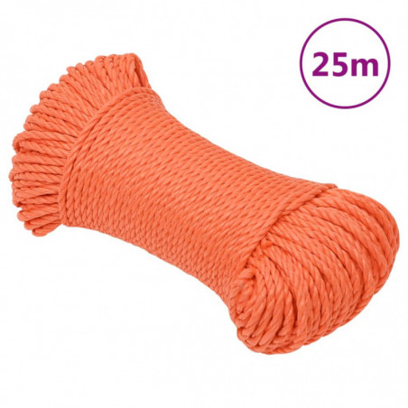 Arbeitsseil Orange 6 mm 25 m Polypropylen