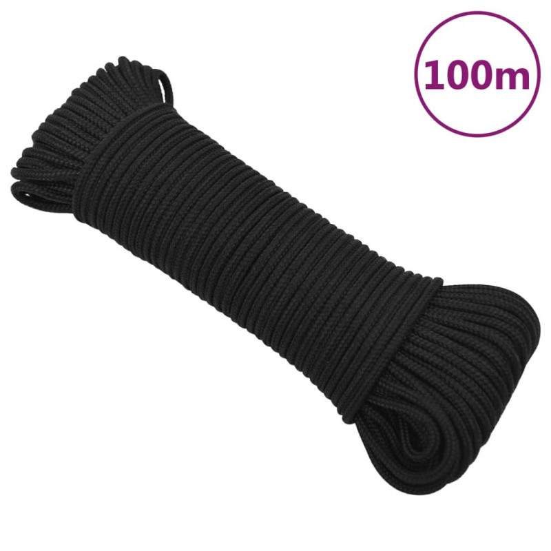 Bootsseil Schwarz 5 mm 100 m Polypropylen