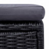 Sonnenliege Poly Rattan Schwarz und Dunkelgrau