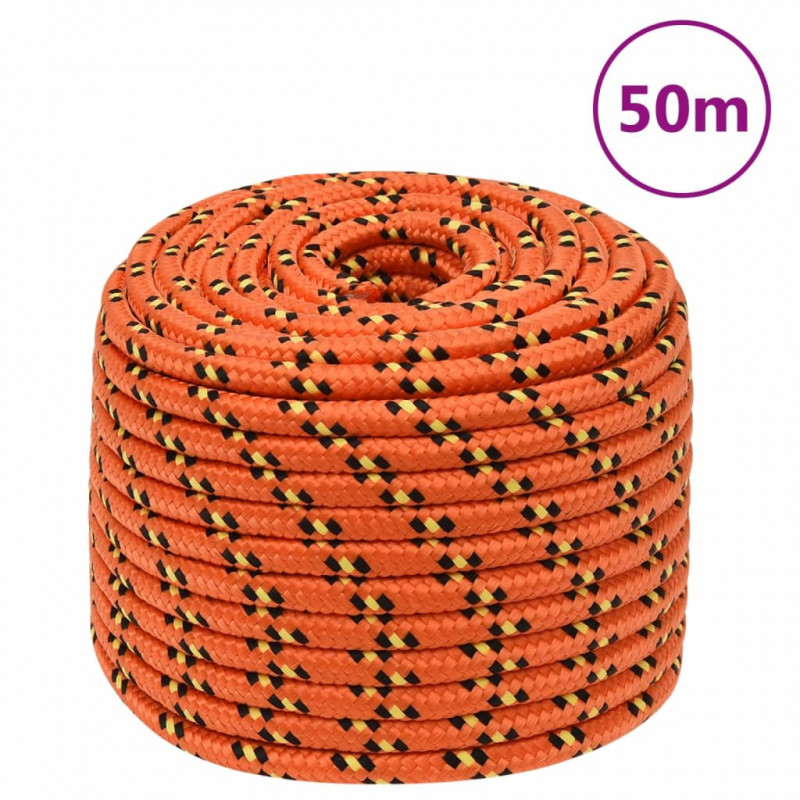 Bootsseil Orange 12 mm 50 m Polypropylen