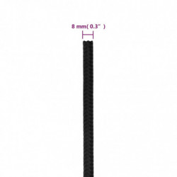 Bootsseil Schwarz 8 mm 50 m Polypropylen