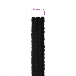 Arbeitsseil Schwarz 25 mm 50 m Polyester
