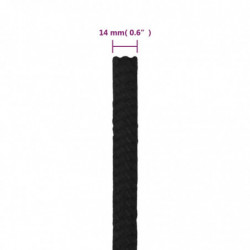 Arbeitsseil Schwarz 14 mm 25 m Polyester