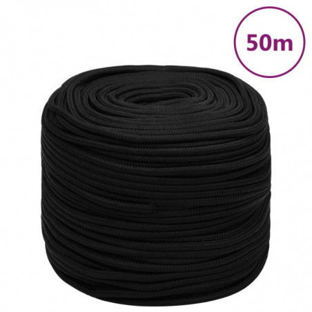 Arbeitsseil Schwarz 6 mm 50 m Polyester