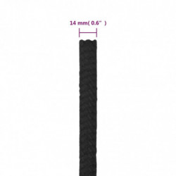 Bootsseil Schwarz 14 mm 50 m Polypropylen