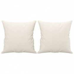 Sofakissen 2 Stk. Creme 40x40 cm Kunstleder