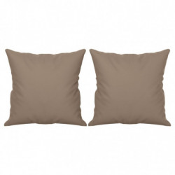 Sofakissen 2 Stk. Taupe 40x40 cm Mikrofasergewebe