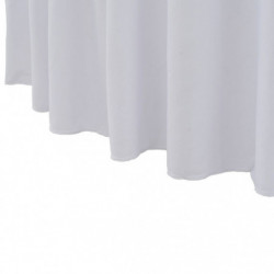 2 Stück Stretch-Tischdecken mit Rand Weiß 150x74 cm