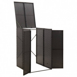 Mülltonnenbox für 1 Tonne Schwarz 70x80x117 cm Poly Rattan