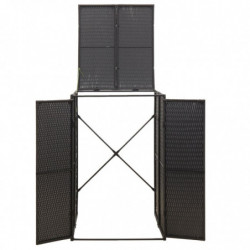 Mülltonnenbox für 1 Tonne Schwarz 70x80x117 cm Poly Rattan